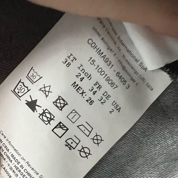 Versace Jeans Washed Gray Moto Jacket, Black Leather Detail, Small - Picture 6 of 7